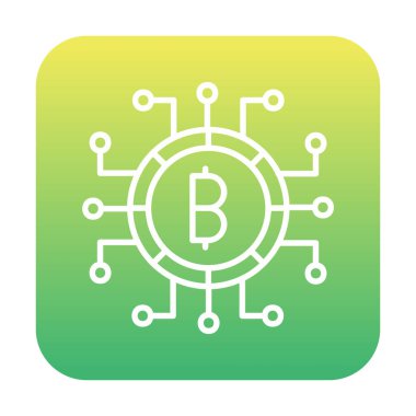 Bitcoin işareti, vektör illüstrasyonlu dijital para simgesi 