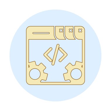 Basit programlama kodu optimizasyon simgesi, vektör illüstrasyonu