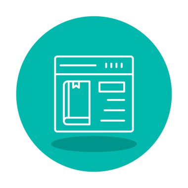 Basit Çevrimiçi Kitap satın alma simgesi, vektör illüstrasyonu