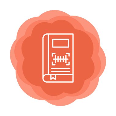 Barkod simgesi olan kitabın vektör illüstrasyonu  