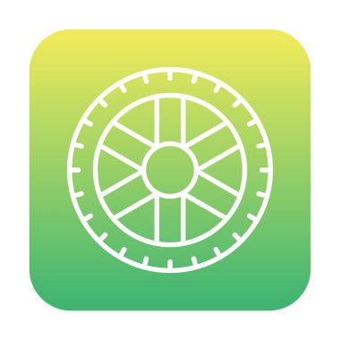 Lastik yassı vektör simgesi beyaz arkaplanda izole edildi