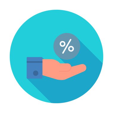 Basit el tutma oranı simgesi, indirim konsepti, vektör illüstrasyonu