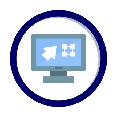 Ekran simgesinde basit Grafik Tasarım uygulaması, vektör illüstrasyonu