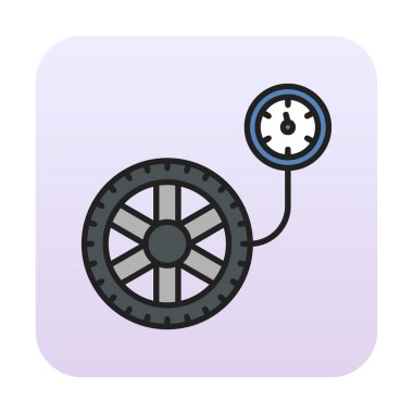 tekerlek basıncı, izole edilmiş ikon vektör çizimi tasarımı