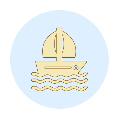 Basit yelkenli ikonu vektör illüstrasyonu