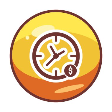 Zaman Para saat simgesi vektör illüstrasyonudur