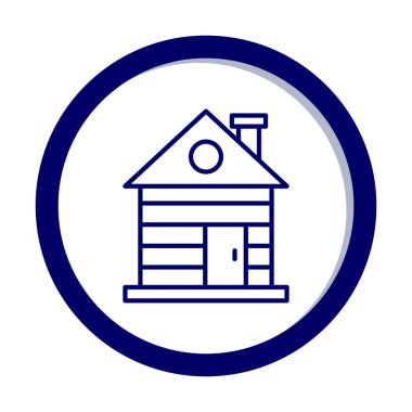 ahşap ev simgesi, vektör illüstrasyonu