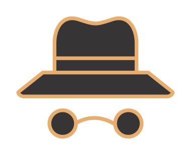 Basit Incognito simgesi, vektör illüstrasyonu