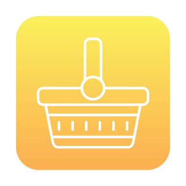 piknik sepeti web simgesi, vektör illüstrasyonu 