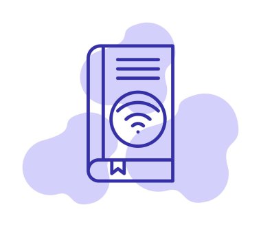 Wifi kitap ikonu vektör illüstrasyonu