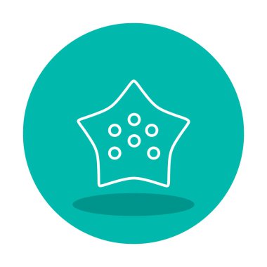 denizyıldızı düz ikon vektör çizimi 