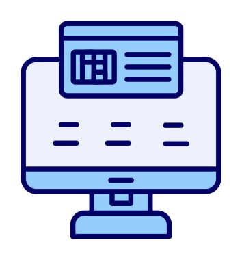 Basit Çevrimiçi Ödeme simgesi, vektör illüstrasyonu