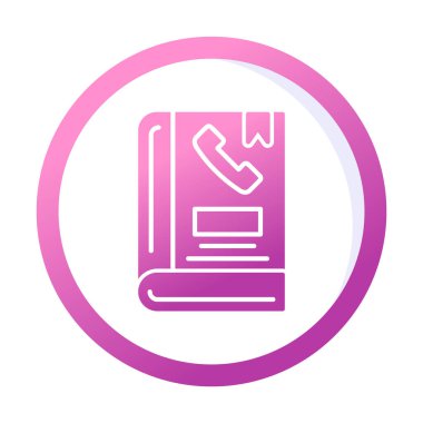 Telefon Rehberi düz simgesi, vektör çizim