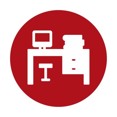 bilgisayar Resepsiyon simge vektör çizim 