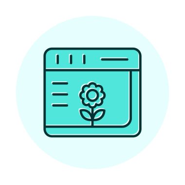 Basit Web Tarayıcı simgesi, vektör illüstrasyonu