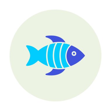 Arkaplanda basit düz balık simgesi çizimi