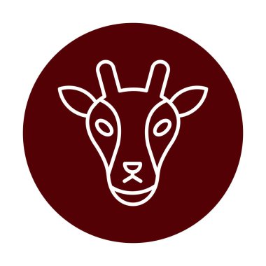 Zürafa baş web simgesi, vektör illüstrasyonu 