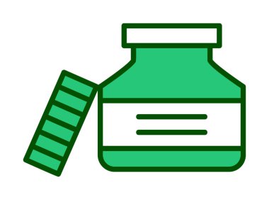 Mürekkep kavanozu simgesinin vektör çizimi 