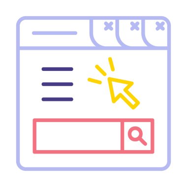 Basit web sayfası simgesi, vektör illüstrasyonu