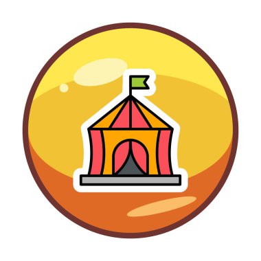 sirk çadırı simge vektör çizim