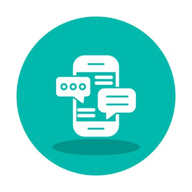 Basit akıllı telefon sohbet simgesi, vektör illüstrasyonu