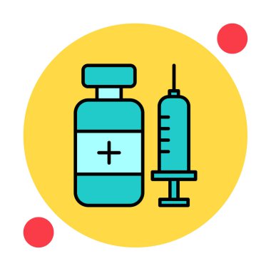 Aşı ikonu vektör illüstrasyon tasarımlı şırınga