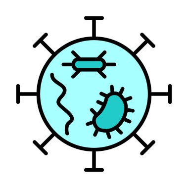 covid-19 parçacık işareti, vektör çizimi, virüs simgesi