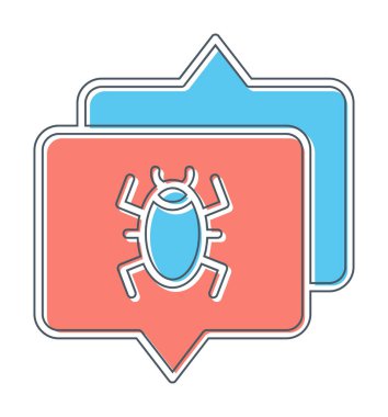 Konuşma balonu vektör resimlemesindeki hata simgesi 