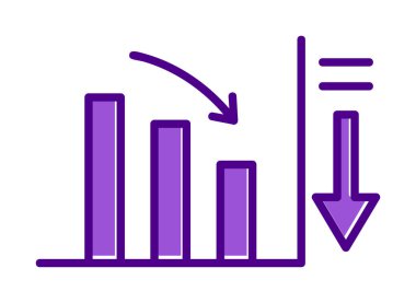 Basit grafik simgesi, vektör illüstrasyonunu azalt