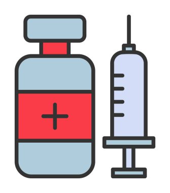 Aşı ikonu vektör illüstrasyon tasarımlı şırınga