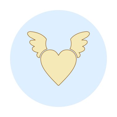 Melek Kalbi ikonu, vektör illüstrasyonu 