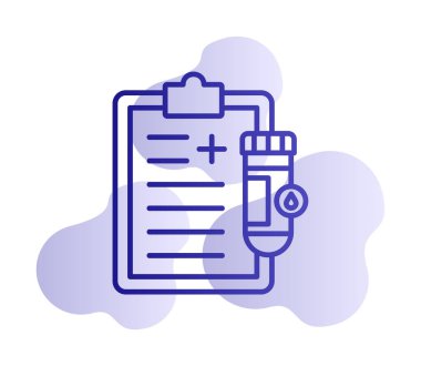 İdrar raporu ikonu. tıbbi sembol, vektör illüstrasyonu 