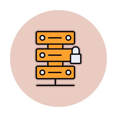 Sunucu simgesi illüstrasyonunu kilitle