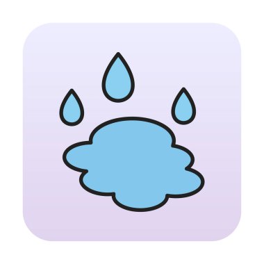 Su damlaları ve su birikintisi ikonu, veteriner illüstrasyonu 