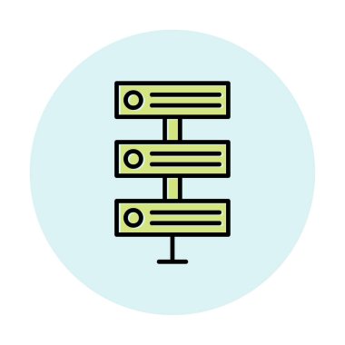 Ağ sunucu simgesinin vektör illüstrasyonu. Veritabanı basit simgesi 