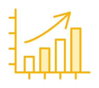büyüyen grafik, bar grafiği vektör çizimi