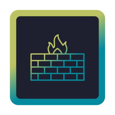 Şömine simgesinin vektör illüstrasyonu 