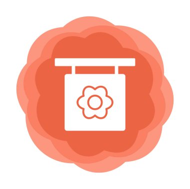 Basit çiçekçi duruşu simgesi, vektör illüstrasyonu