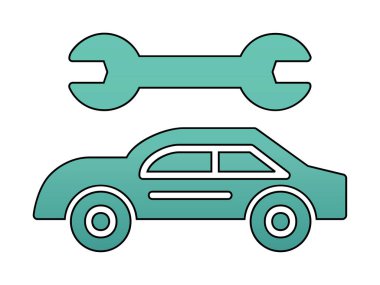 düz araba Tamir simgesi vektör çizimi