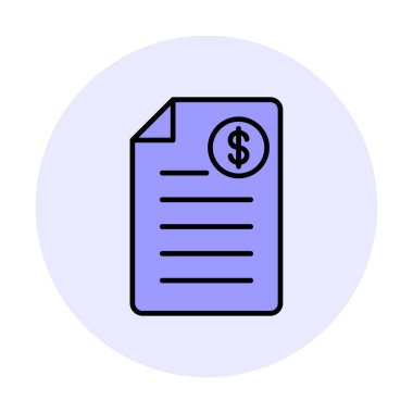 Alışveriş Faturası Vektör renk simgesi tasarımı 