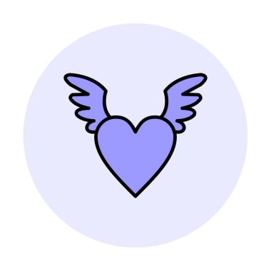 Melek Kalbi ikonu, vektör illüstrasyonu 