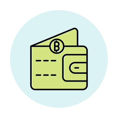 Basit Dijital Cüzdan simgesi, vektör illüstrasyonu