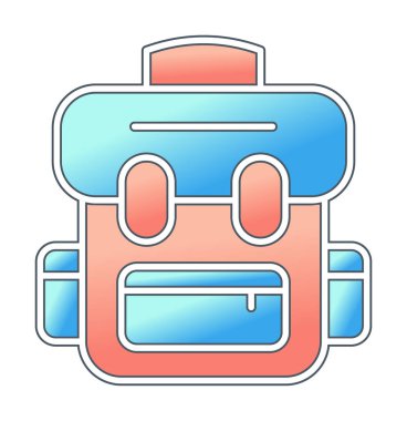 sırt çantası simgesi vektör illüstrasyonu