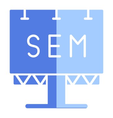 SEM ile Billboard simgesinin vektör illüstrasyonu  