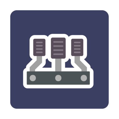 Araba Hızlandırıcı düz simgesi, vektör illüstrasyonu 