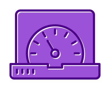 Vektör hızı test dizüstü bilgisayarı web simgesi, vektör illüstrasyonu