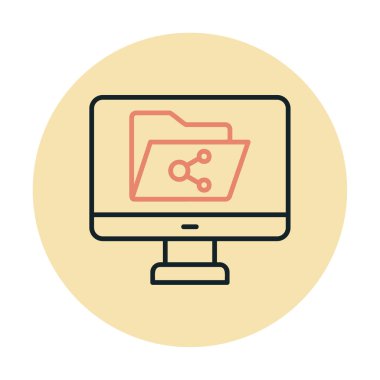 Basit Dosya Paylaşımı simgesi, vektör illüstrasyonu