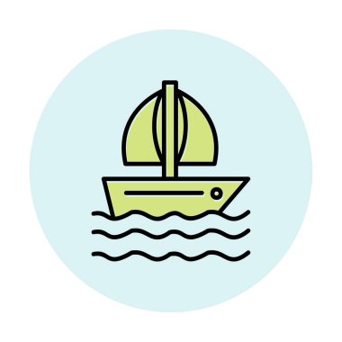 Basit yelkenli ikonu vektör illüstrasyonu