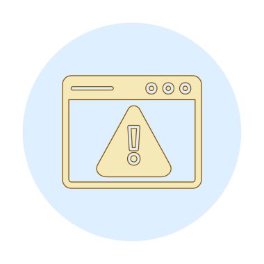 Basit Web Uyarı simgesi, vektör illüstrasyonu