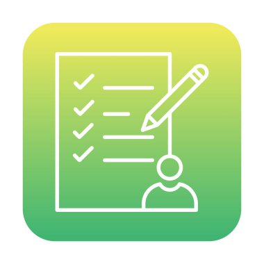 Kontrol listesi düz simgesi, vektör illüstrasyonu 